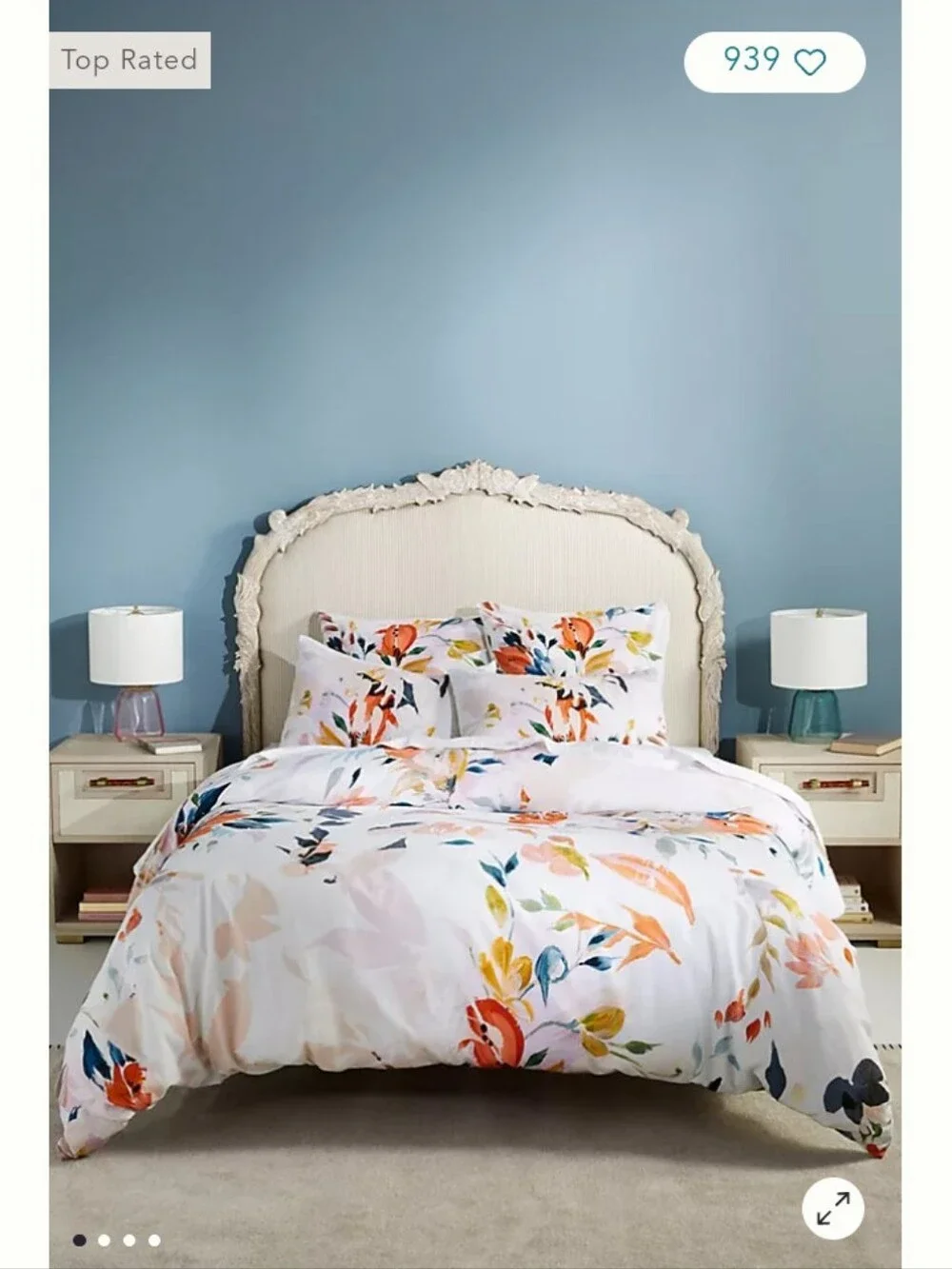 Anthropologie Bryony Cotton Slub Printed Duvet Cover NWOT 100% Cotton Twin